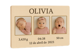 Cuadro Natalicio Personalizado en Madera